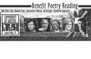 Poetry Benefit Reading: Don Mee Choi, Robert Hass, Harryette Mullen, C.D. Wright, and Matthew Zapruder