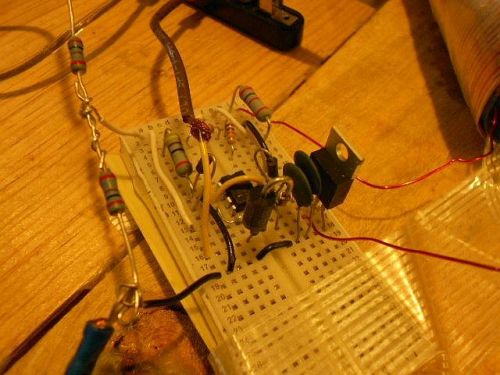 Image: The updated resistors and the other 10nF cap swapped into the circuit...