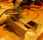 Image: Meanwhile, the Benitez-8 circuit's power transistor gets a heat sink to perch on...