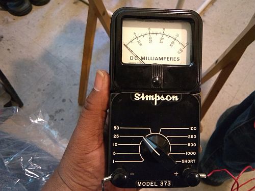 Image: Vintage analog DC milliamp meter that covers .02 to 1000 milliamps...