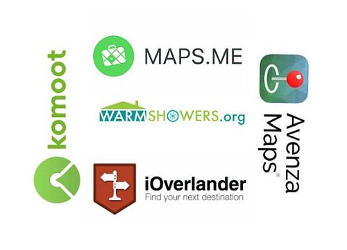 The current bike navigation and accomodation apps I'm either using or considering...