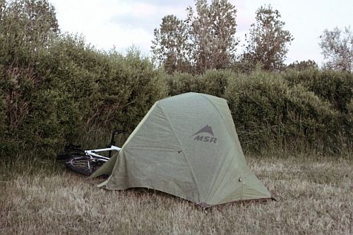Example of stealth camping - dunkirk france campground tent, from 50 Stealth Camping Super Tips - Bicycle Touring Pro...