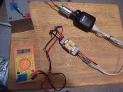 Image: Checking out my inverter wave tester, getting 14V AC that won't fry my oscilloscope...