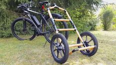 Image: The bike trailer design, a DIY bamboo copy of the Burley Travoy trailer. While I search for bamboo, I can make a pvc mockup. Source: see YouTube and Instructable 'How to Build a Bicycle & Hiking Trailer with Bamboo - BooTec'...