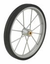 Image: Ace Hardware has the same size replacement steel and rubber wheels that the sales copy says has 150 lb. carry capacity. The steel spokes here are properly attached to the rim. The upgrade will make the granny cart a real cargo trailer...