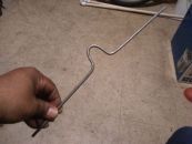 Image: For the rack hitch I'm using a 3/16 in. steel rod cut to 15 in. long...