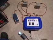 Image: A power test of the meters and the backup line for the mobile power plant control box...