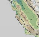Image: Detail of California black bear range map. The range along the central coast and the Pacific Coast Bike Route runs from Monterey down Big Sur to San Luis Obispo...