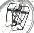 Instead of a cargo cage, the best affordable option for carrying the tarps is this rack that will fit an old school curved fork without bottle mounts - the Axiom Cycling Gear Journey DLX Lowrider Front Rack...
