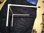 The bug bivy pole re-purposed from the pvc cargo frame mockup...