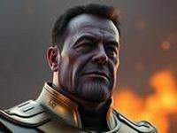 AI generated image - Apartheid Baby Elon Musk as a Thanos wannabe...