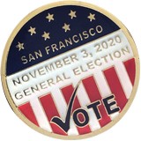 The cool election worker pin...