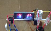 Image: This is the voltage reading of the two batteries while the ammeter is connected...