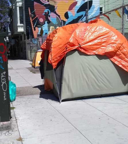 Image: One of many unhoused dwellings somewhere in the Mission......