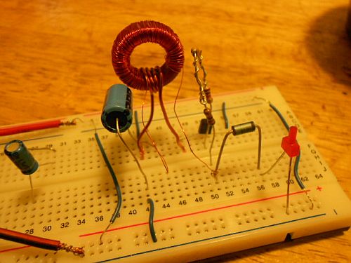 Image: The second Ultra Low Voltage Joule Thief circuit...