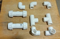 The first batch of pvc fittings for the solar panel frame...