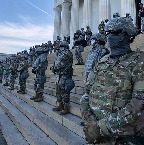 Image:  National Guard troops were deployed to the Lincoln Memorial on June 2, 2020, during protests held in Washington, DC, over the death of George Floyd. Martha Raddatz/STR/Latin America News Agency/Reuters...